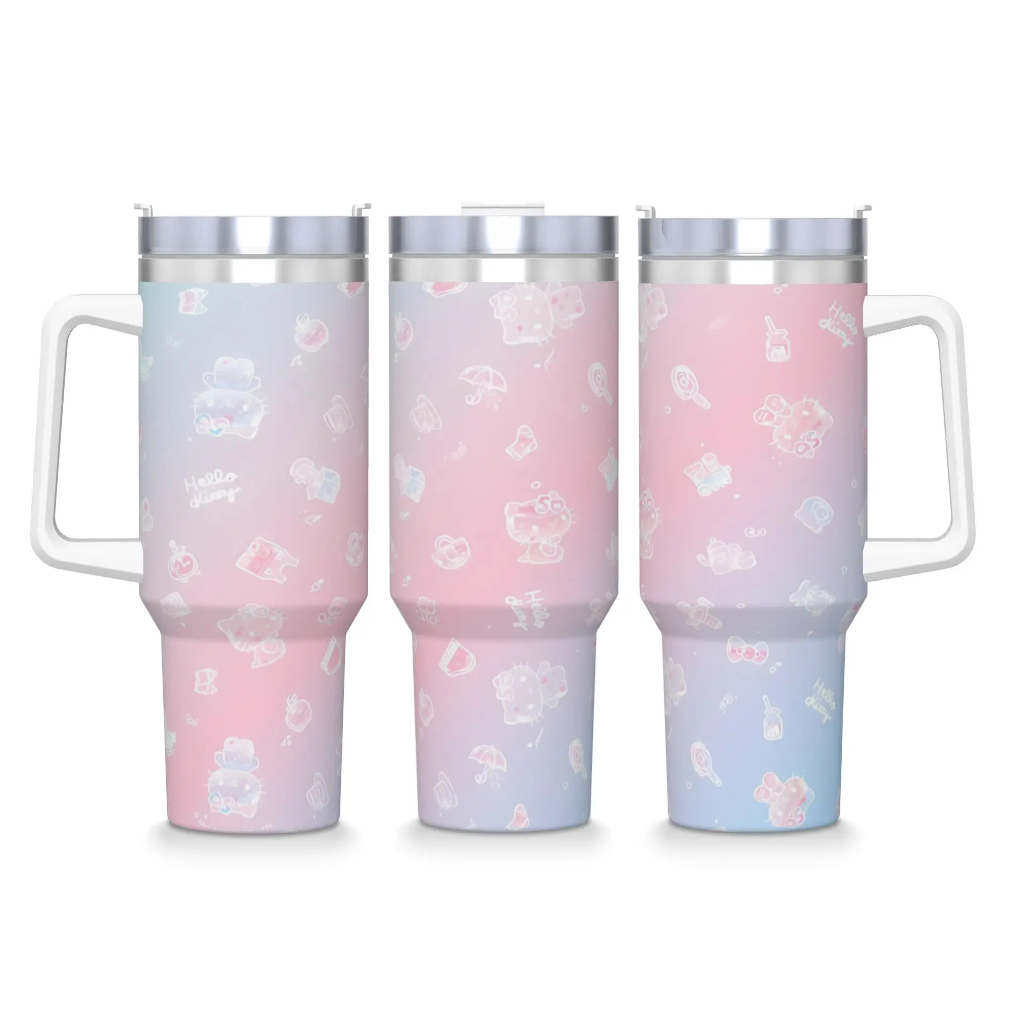 

Hello Kitty 50 Anniversary Stainless Steel Tumbler Travel Car Mugs Large Capacity Thermal Mug Cold Drink Milk Tea Water Bottle