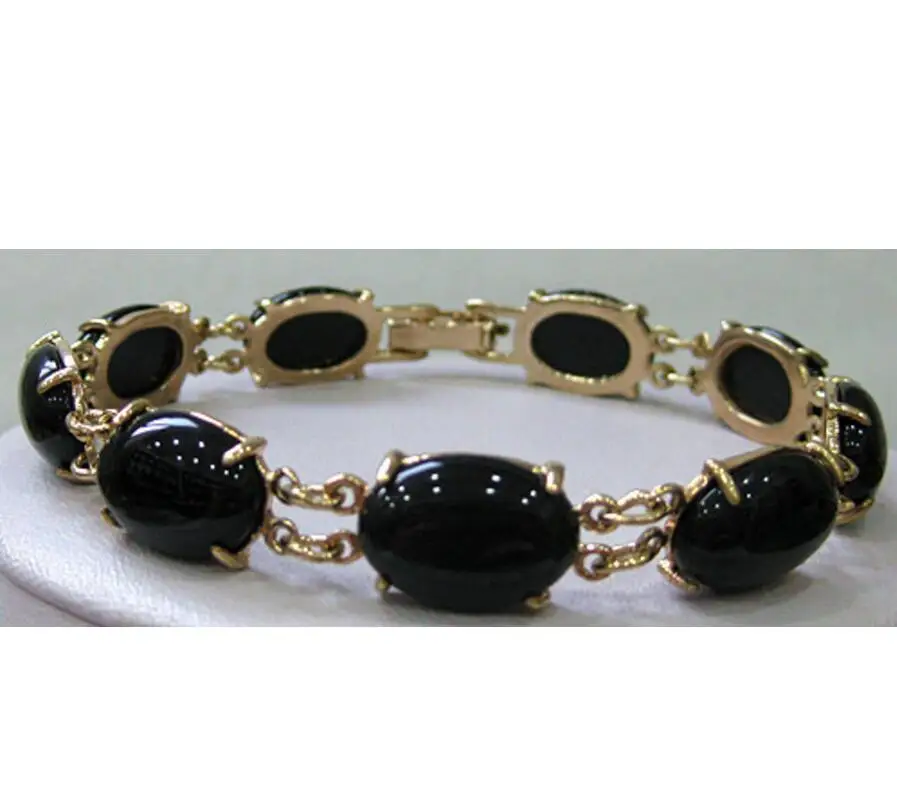 

Jewelry 10X14MM Bead Black Agates Bracelet