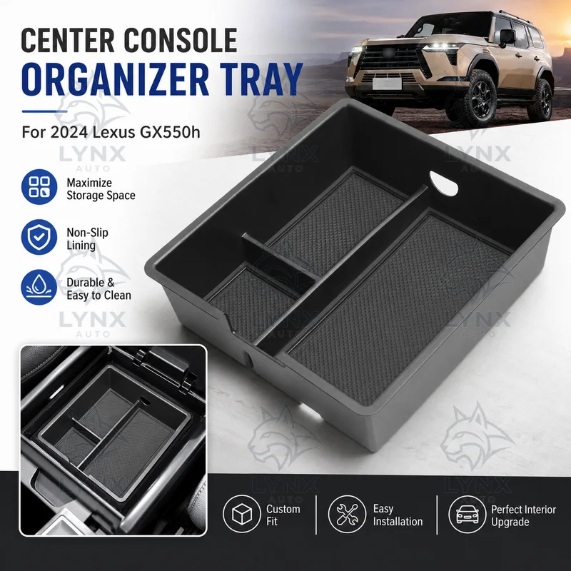 For 2024 Lexus GX550h Center Console Armrest Storage Box Organizer Car Interior Accessories Car Modification Storage