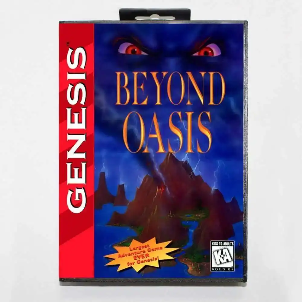 Cartouche de jeu Beyond Oasis MD avec boîte américaine pour système Sega Megadrive Genesis 16 bits