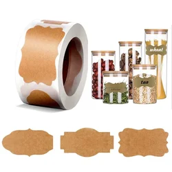 300pcs Kraft Paper Stickers 30x50mm - Blank Decorative DIY Labels for Baking Packaging & Crafts