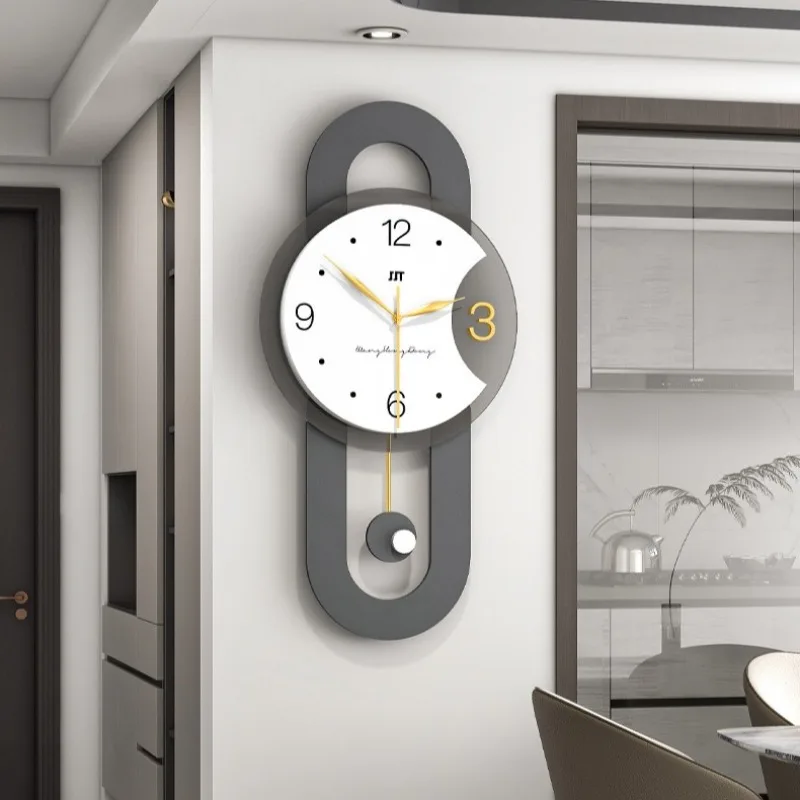 Decorative Wall Clock Modern Wall Watch Luxury Aesthetic Pendulum Clocks Minimalist Silent Elegant Living Room Watches Decor
