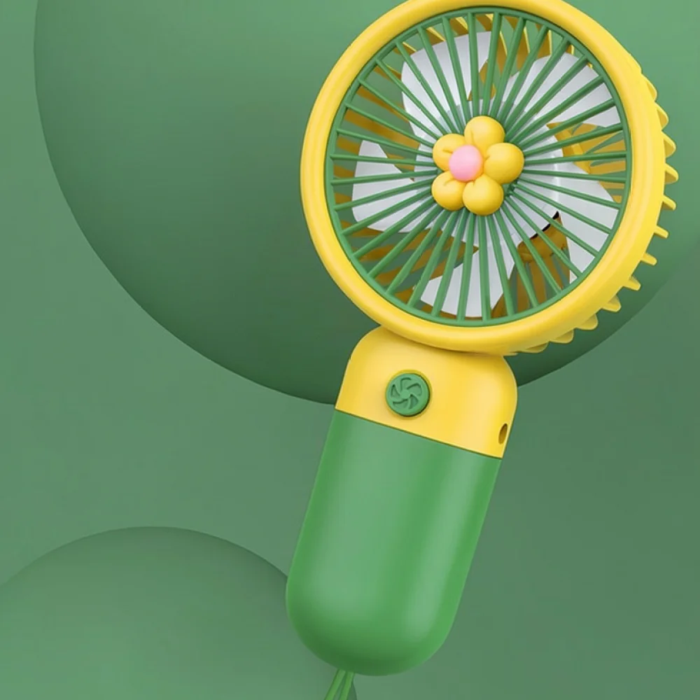 Mini Handheld Fan Usb Portable Cooler For Student Office Travel Summer Cute Fruit Floral Pattern Air Blower