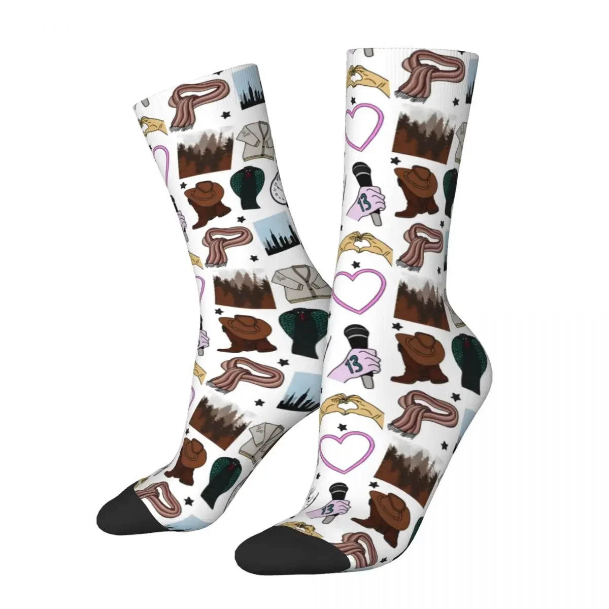 Crazy compression Eras (Repeating Pattern) Sock for Men Harajuku Quality Pattern Crew Sock Casual