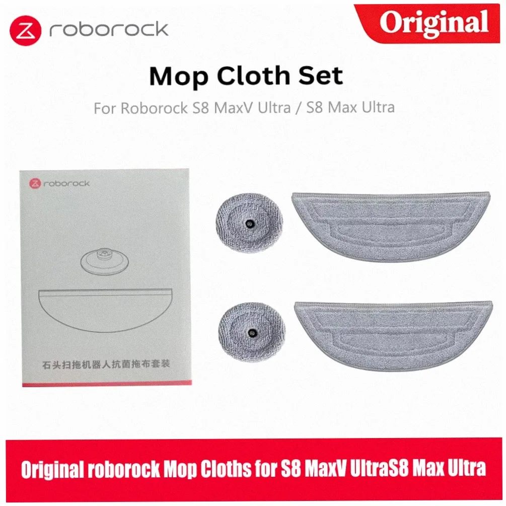Mop Pad Set for Roborock S8 MaxV Ultra / S8 Max Ultra Robot Vacuum, Edge Mop Pads Accessories