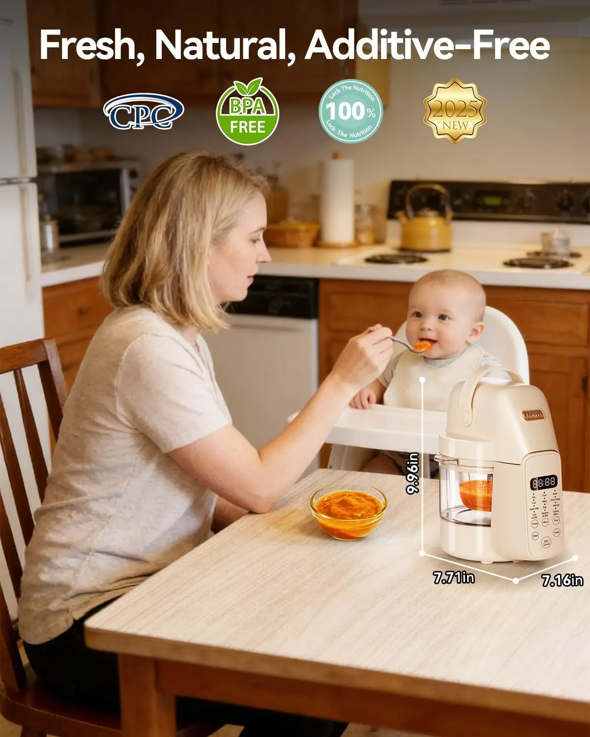 Heavy-Duty Pro 9 in 1 Baby Food Maker,Auto Glass Baby Food Processor Steamer Puree Blender with 6 Blades, One Step Cook