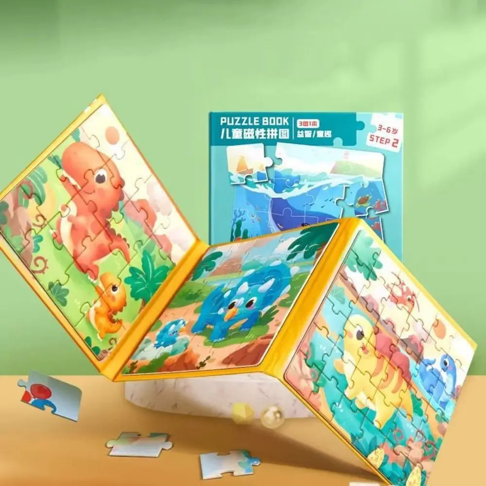 Magnetic Attraction Puzzle Forest Animals Elephant Panda Cartoon Animal Jigsaw Building Block DIY Numbers Jigsaw Puzzle