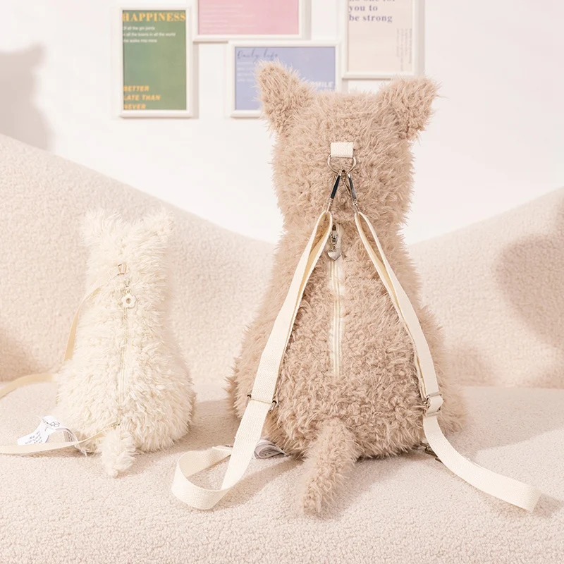 25cm/45cm Westie Dog Plush Sling Bag-Cute Puppy Shoulder Bag Soft Stuffed Animal Purse for Kid Lover Christmas Birthday Gift