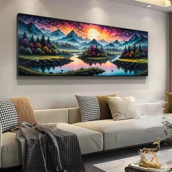 Fullcang Large Size Diamond Painting Mountains And Rivers New Diy Full Mosaic Embroidery Natural Scenery Picture Wall Decor