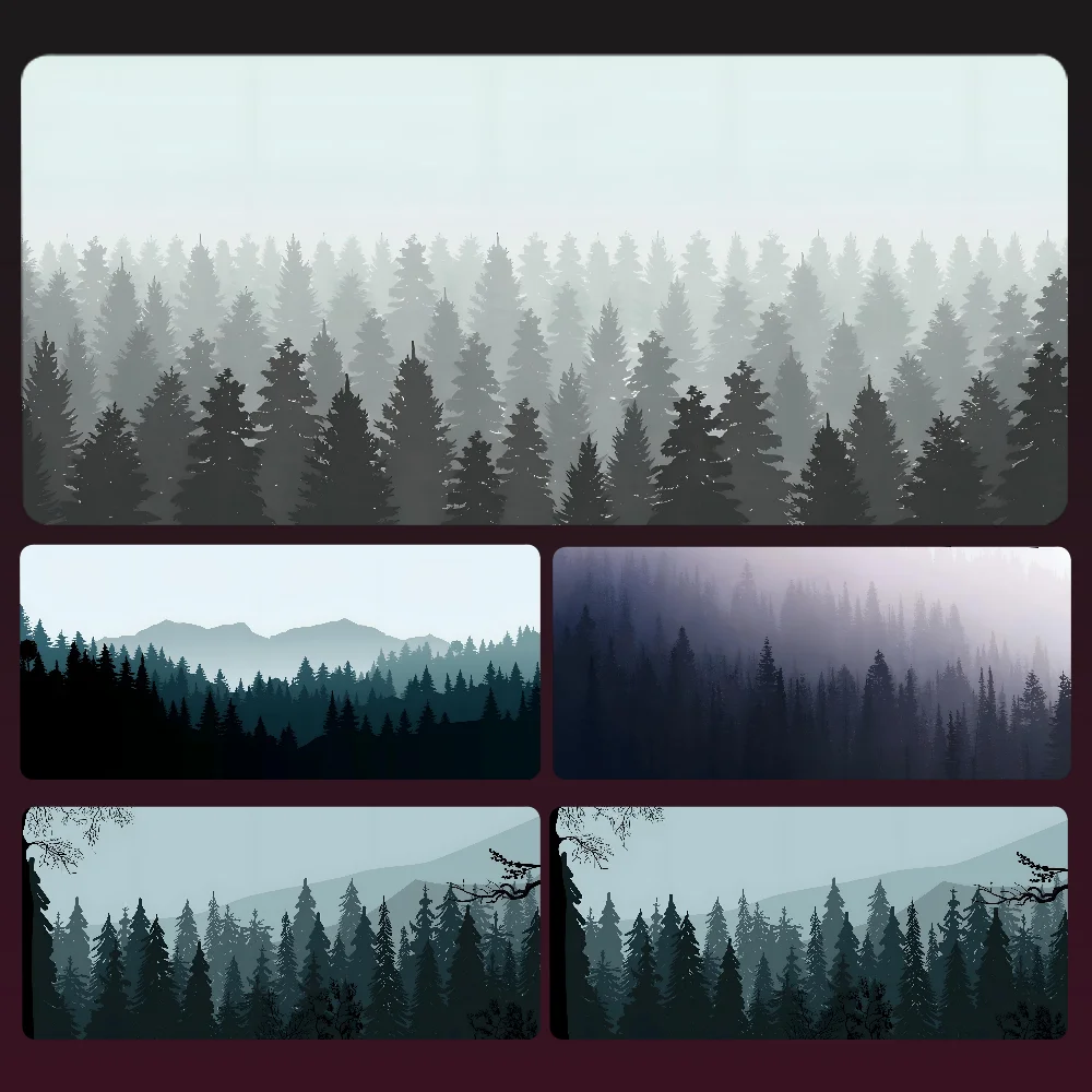 

Grey Forest Trees Mousepad Mouse Mat Desk Mat With Pad Gaming Accessories Prime Gaming XXL Keyboard Pad