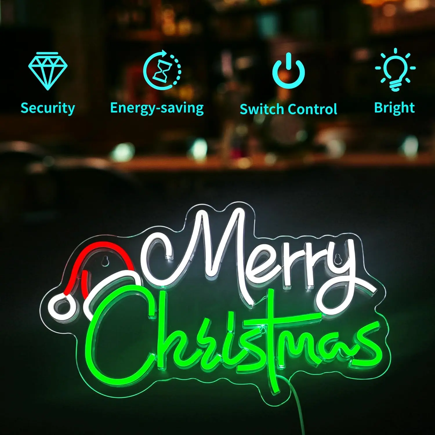 Buon Natale Insegna al neon USB Albero di Natale LED Insegna al neon per la sala delle feste di Natale Pub Bar Camera da letto Home Shop Decorazione regalo