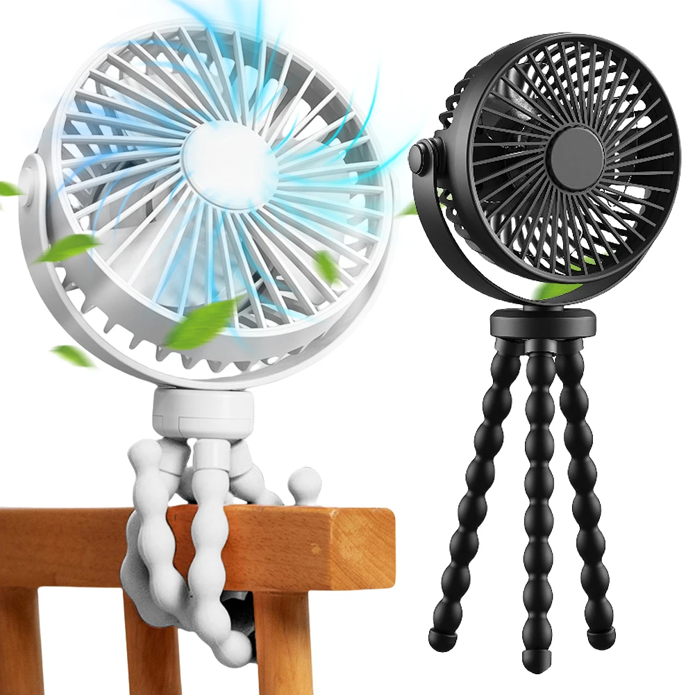 

2000mAh USB Desktop Folding Fan Outdoor Baby Cart Stroller Handheld Fan Summer Mute Small Clip On Fan Mini Handheld Octopus Fan