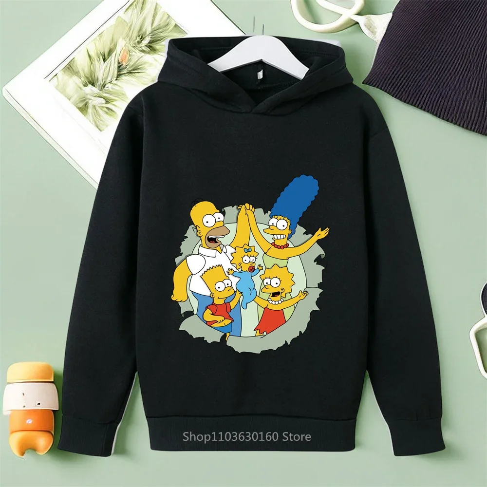 New Hoodie Alert! Simpson Family Print for Boys & Girls - Casual yet Chic, Perfect for Autumn/Spring Adventures