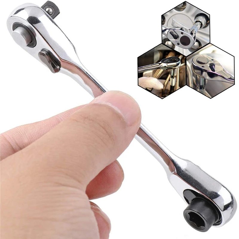 

2 in 1 Mini Hex Bit Driver Screwdriver Handle Two-way Quick Release Wrench Spanner Dual Head Ratchet Socket Wrench Mini 1/4 Inch