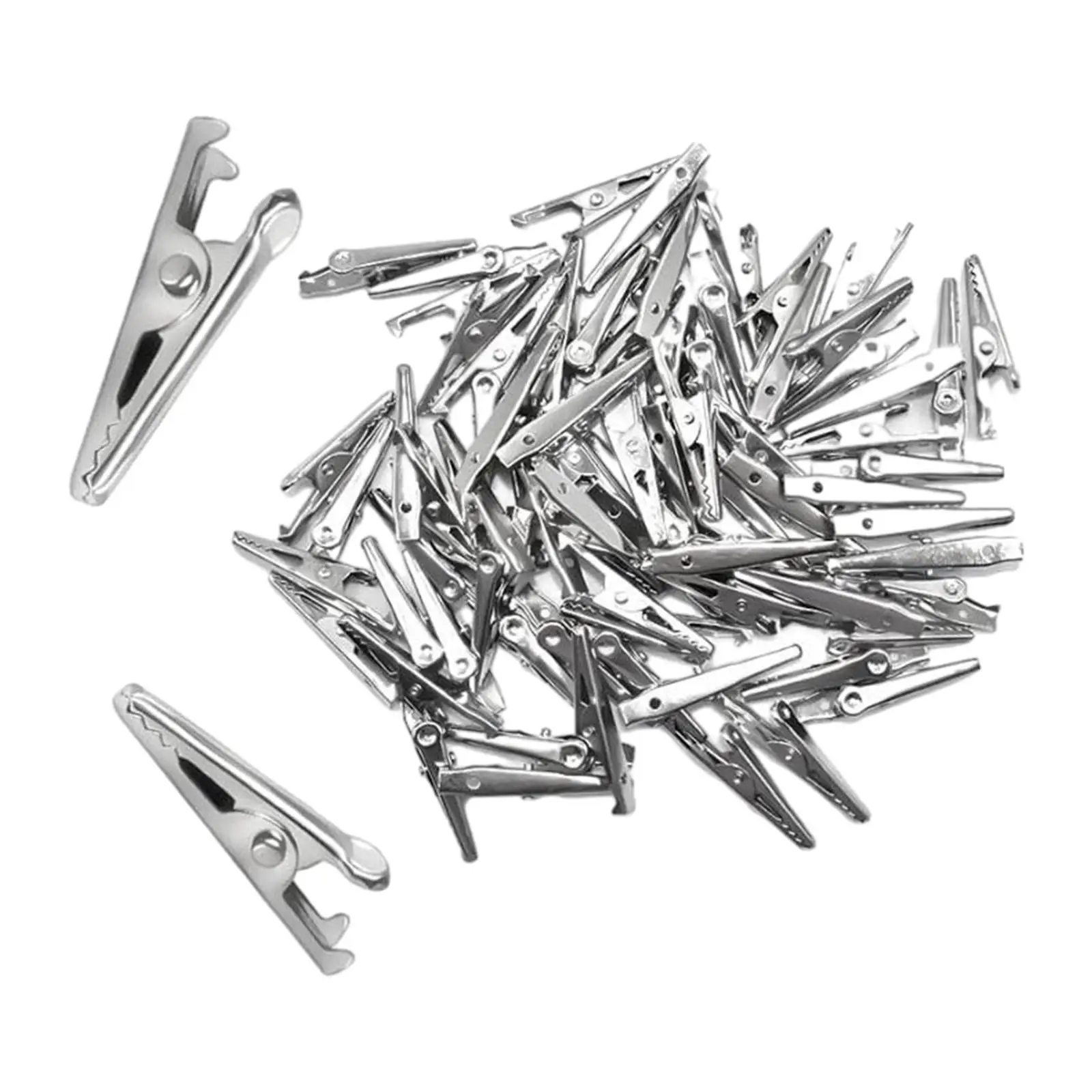 

100Pcs Metal Alligator Clips Stable Grip Durable Reliable Test Clip 35mm Crocodile Clamps for Laboratory Testing Electrical