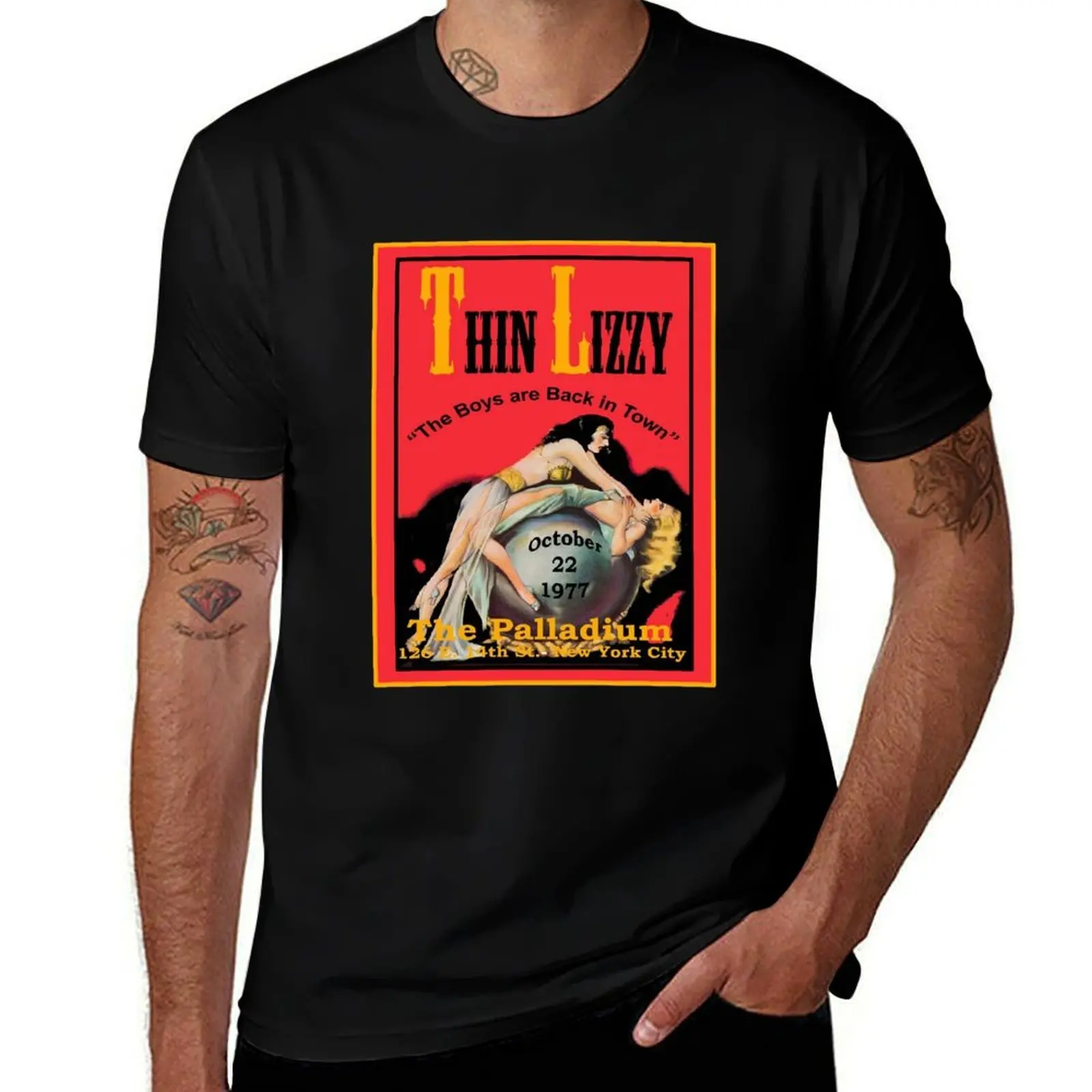 Футболка Country Music Thin Lizzy The Palladium Gifts для любителей кино, спортивная базовая футболка с короткими рукавами
