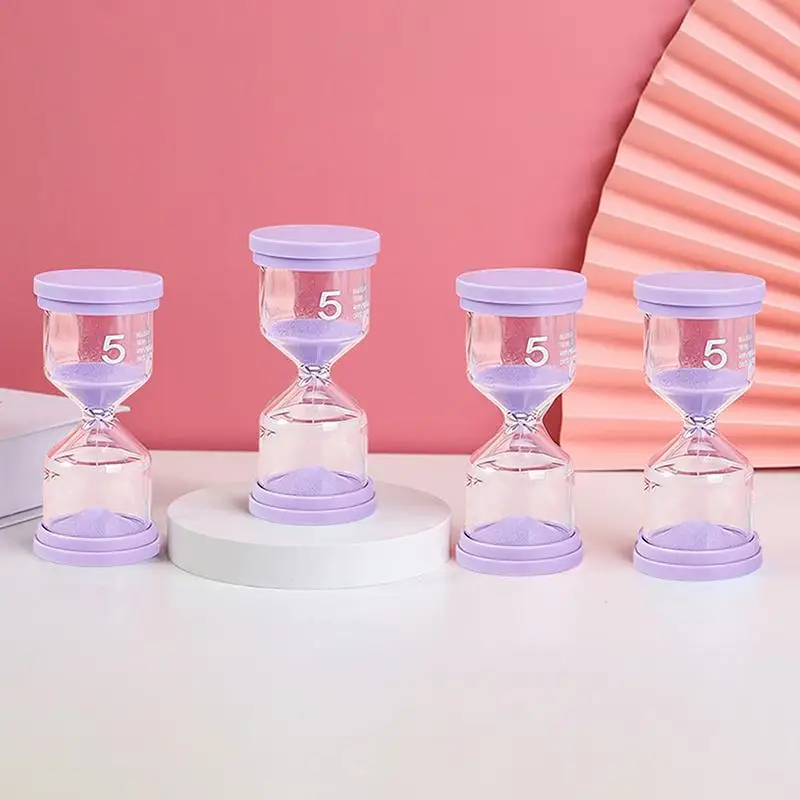 Sand Timer 5 Minute Colorful Shatterproof Sand Clock Visual Time Reminder for Kids Toothbrushing Classroom Board Games