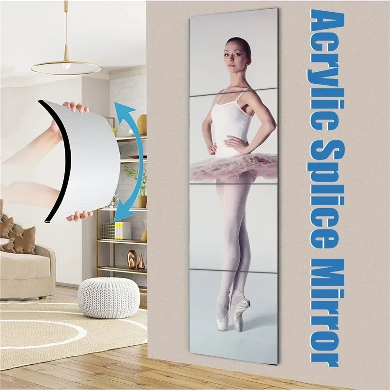 3D Acrylic Mirror Stickers Wall Decals Thicken Self Adhesive DIY Art Mirror Wall Stickers Decoration for Wardrobe Bathroom Home