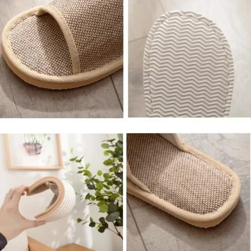 Universal Hotel Slippers Thick Soled Solid Linen Slippers Set Sanitary Party Home Guest Use Footwear Wholesale Open Toe image 3