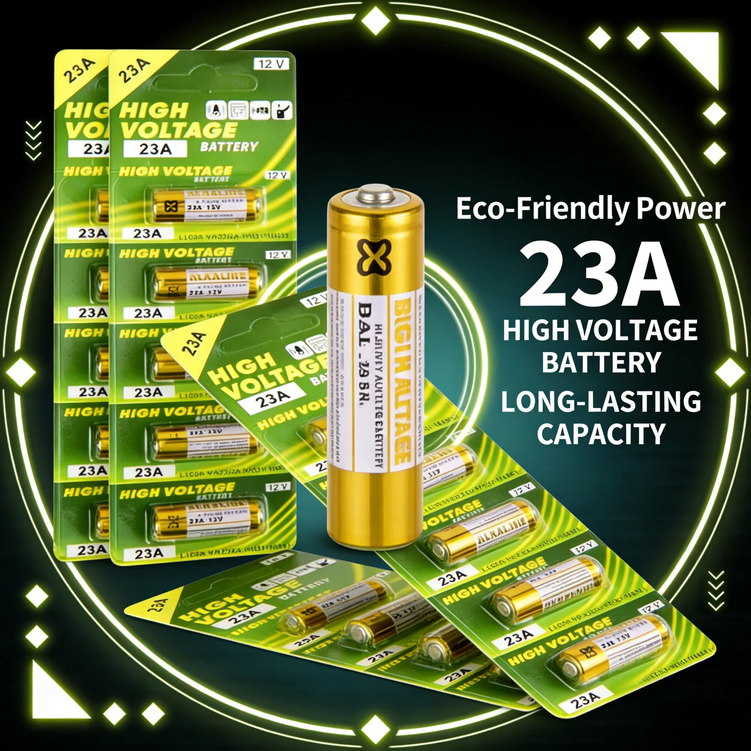 

2-60PCS 12V 23A Alkaline Battery, 58mAh, for Remote Control, Toys, Multi-Code L1028/E23A/GP23A