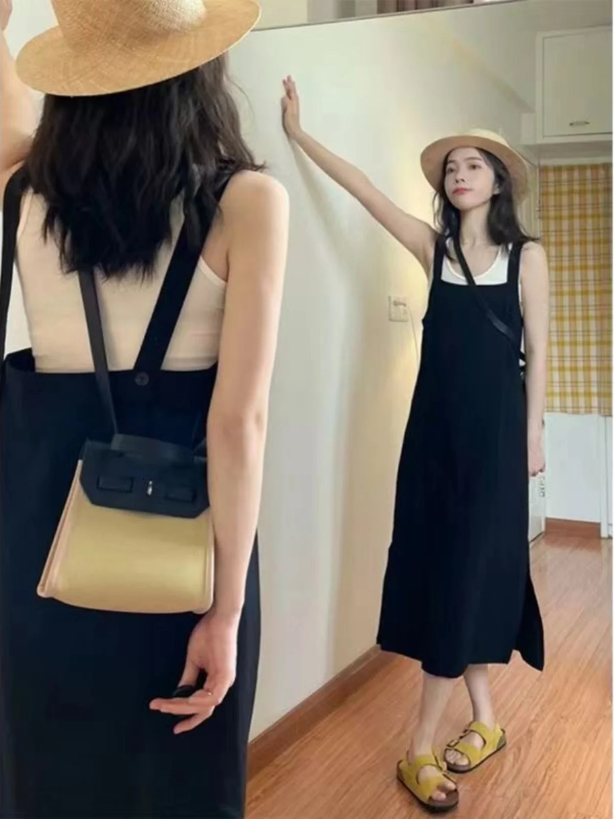 plus Size 300 Pou Casual Svel T-irt Women's Set with Overalls Summer Strap Dr Two-Piece Set Polyester Fiber