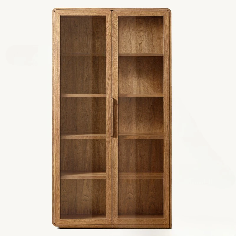 

Solid wood glass cabinet, living room, simple retro display cabinet