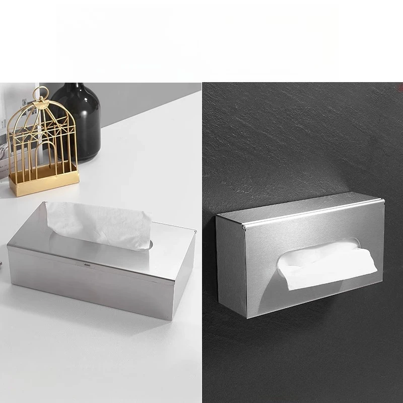 Kotak Tisu Baja Tahan Karat 304 Persegi Gaya Nordik Tempat Tisu Hotel Kafe Dekorasi Modern Minimalis Dispenser Kertas untuk Rumah