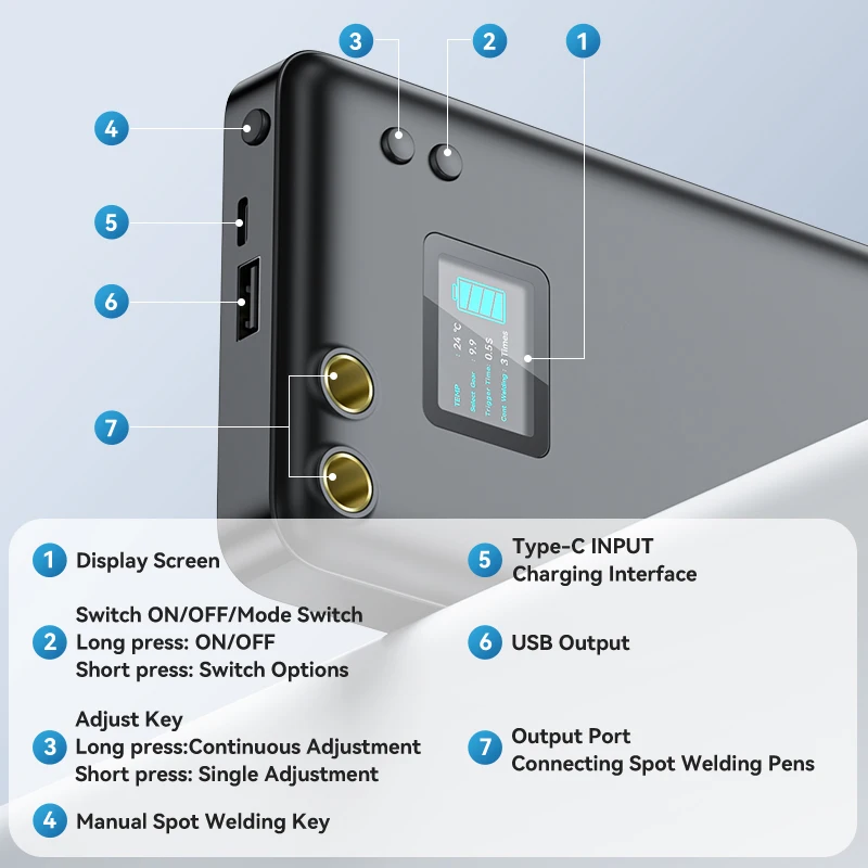 Mesin Las Titik Awithz, Genggam, Portabel Kecil, Rumah Tangga, Baja Tahan Karat, 18650, Pengelasan Butt Lembaran Nikel Baterai Lithium Ponsel, Mesin Las Layar Warna