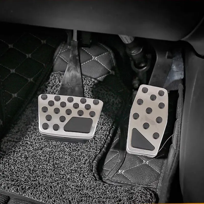Aluminium Alloy AT Foot Pedals Accelerator Gas Pedals Brake Cover Car Non-slip Pads For Jeep Compass 2017-2022