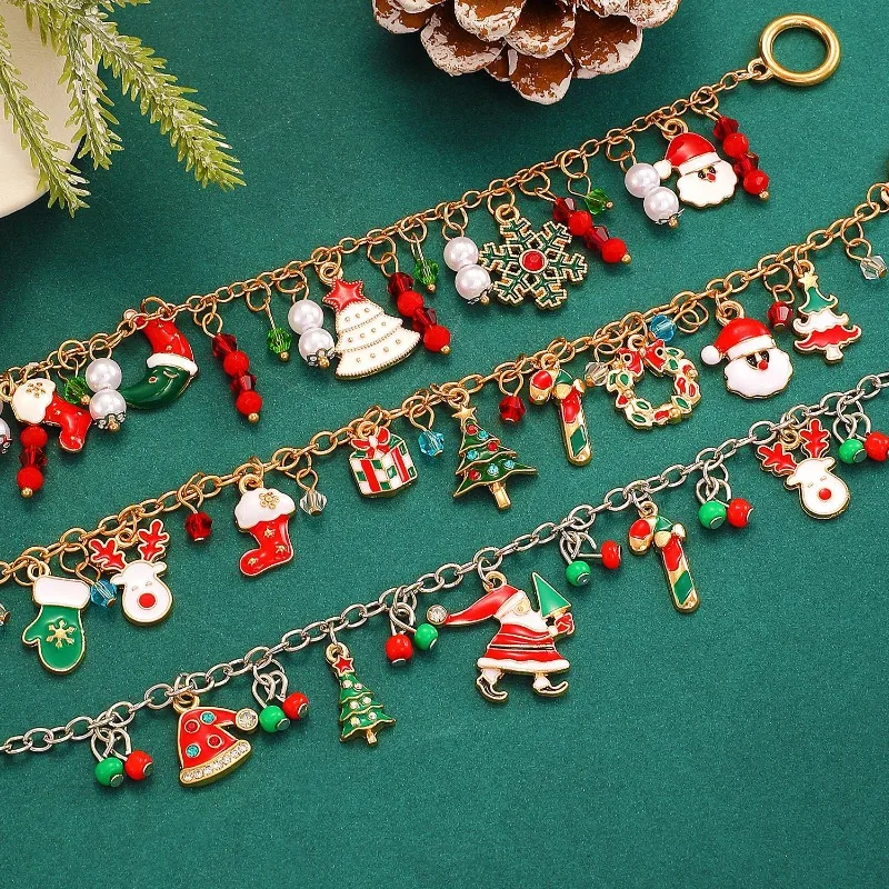 العصرية الأيائل الجوارب ثلج شجرة عيد الميلاد قلادة سوار، المألوف عيد الميلاد الديكور ارتداء مجوهرات اكسسوارات بالجملة