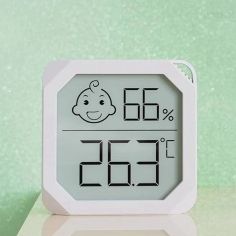 Mini Digital Temperature Humidity Monitor Convenient Indoor Temperature Sensor Expressive Display Hangable with Lanyard