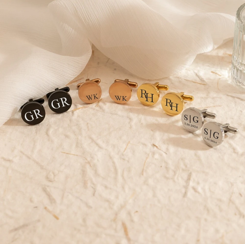 Personalized Cufflinks Best Man Gift Initial Cufflinks Wedding Day Cufflinks Customized Cufflinks Birthday Gift