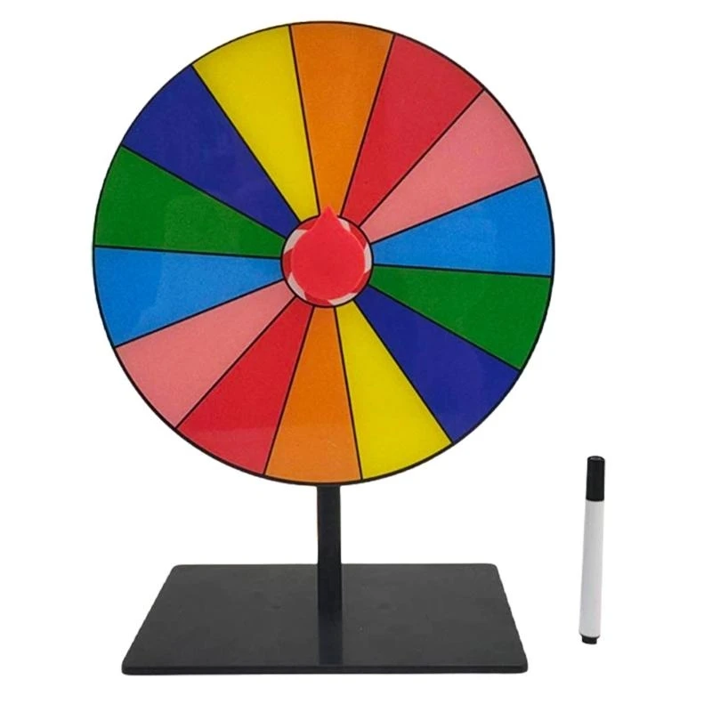 Q39E Tabletop Prize Turntable Erasable Reusable Fortune Wheel Lucky Draws Roulette Wheel Tabletop Lottery Machine Turntable