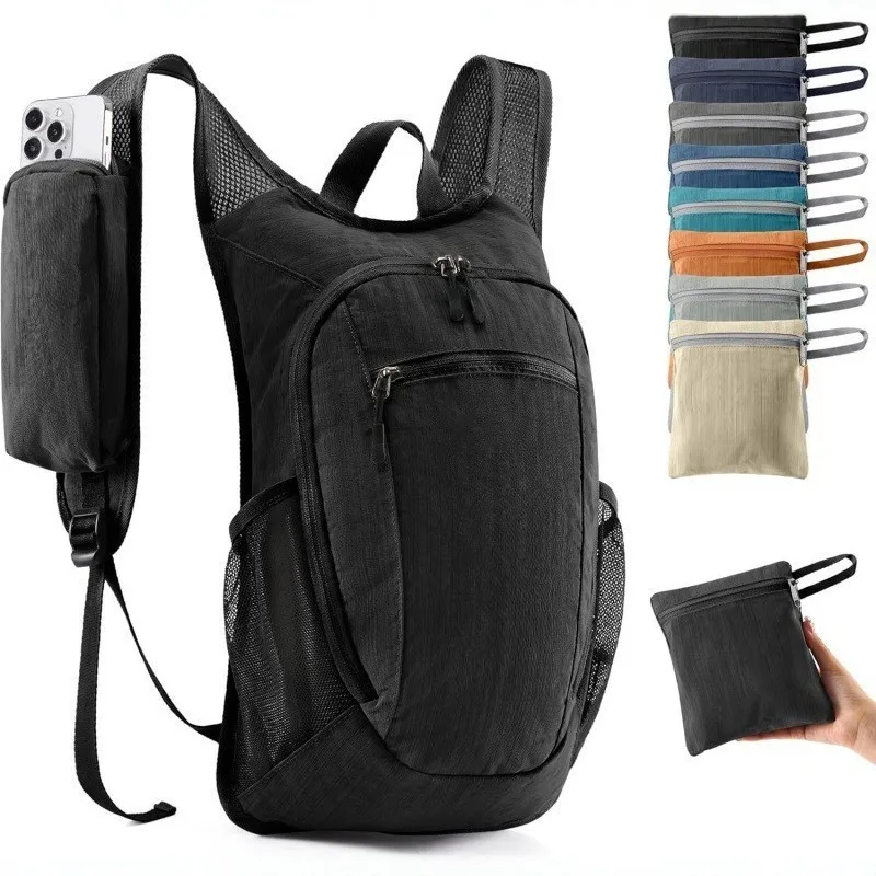 Foldable Backpack for Travel & Hiking Lightweight Waterproof Shoulder Bag with Ventilated Mesh Unisex Outdoor Sports Bag