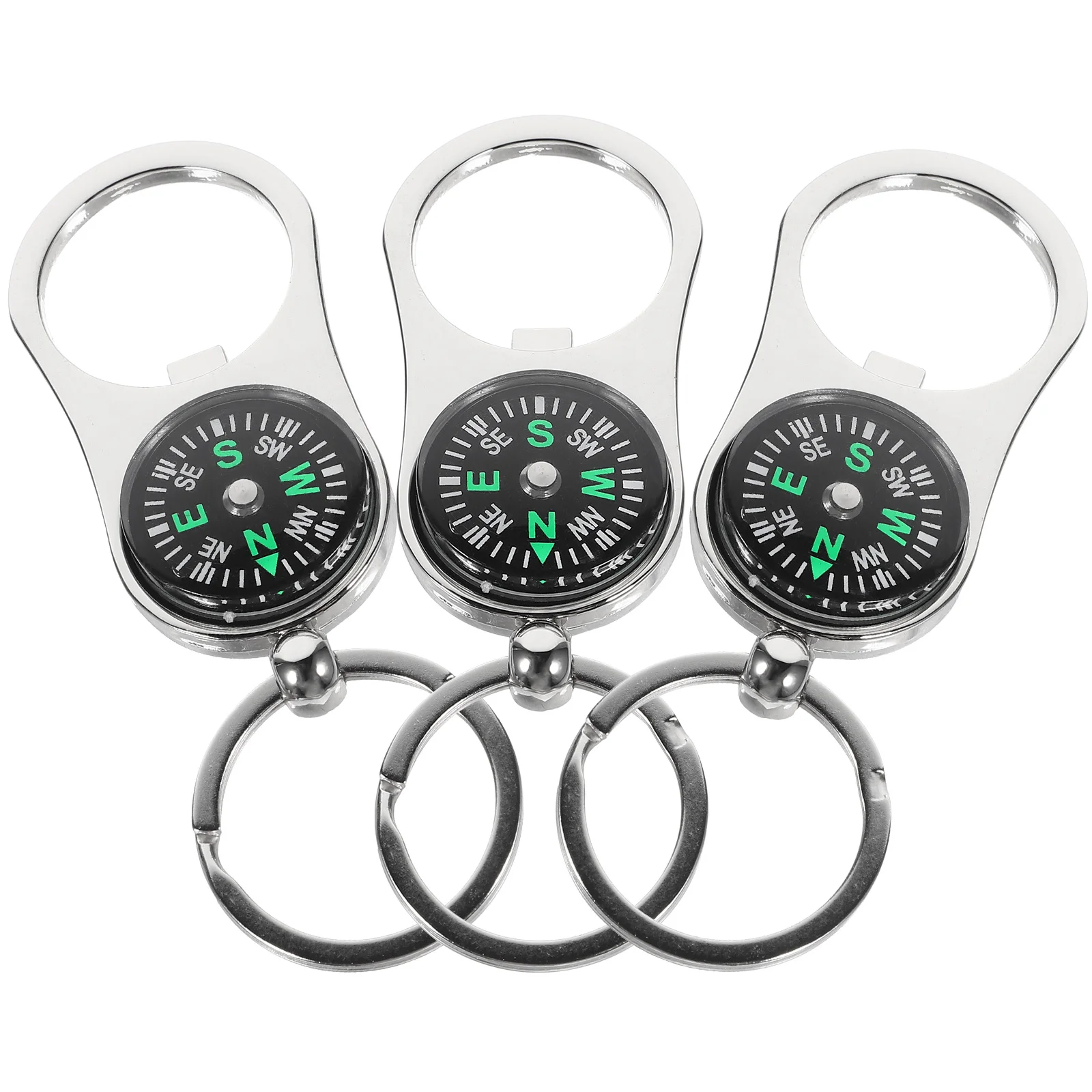 3 Pcs Class of 2022 Keychain Compass Decoration Airplane Holder Travel Rings for Car Keys