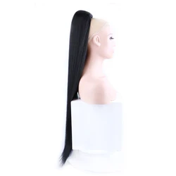 30 Polegada longa reta rabo de cavalo sintético cordão rabo de cavalo chip-na extensão do cabelo em linha reta rabo de pônei para mulher falso hairpiece