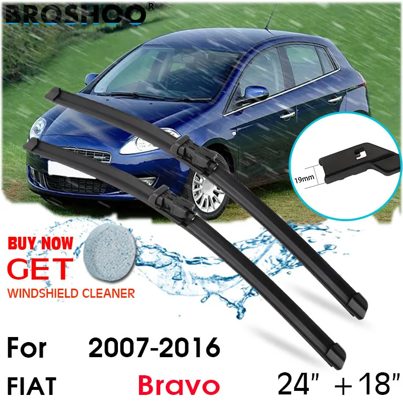 

Car Wiper Blade Window Windscreen Windshield Wipers Blades Button Arm Auto Accessories For FIAT Bravo 24''+18'' 2007-2016