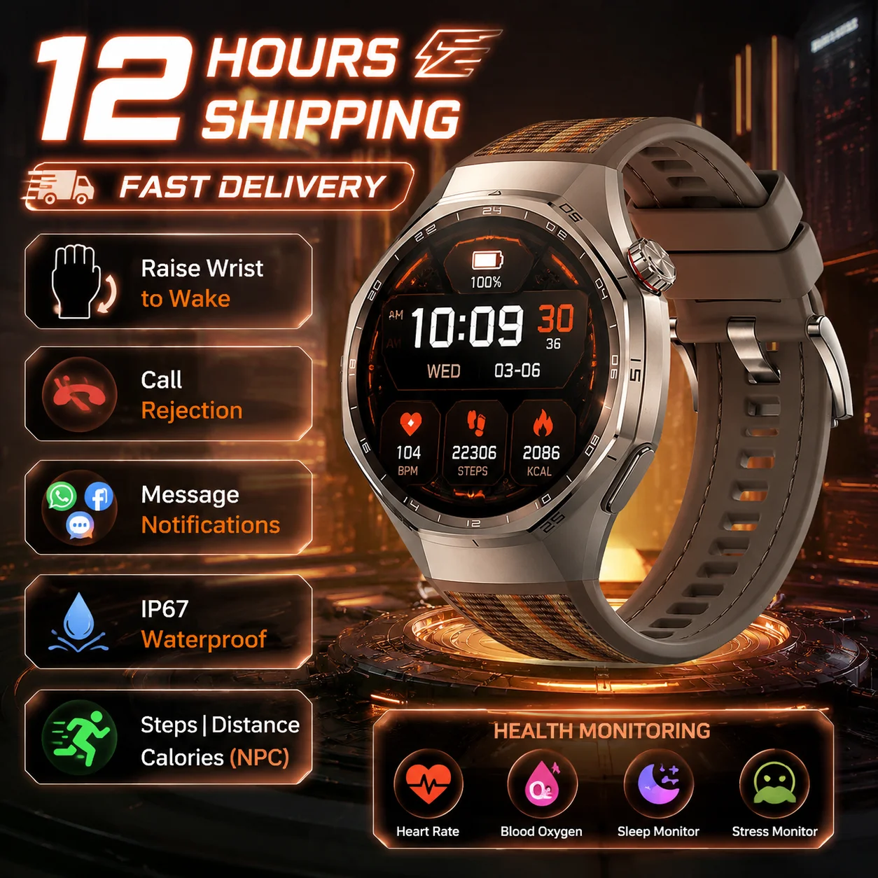 New Watch 6 Pro Smart Watch for Men Women Amoled Screen Ecg Heart Rate Monitor With Health data  BT Call Message free gift  Ht30
