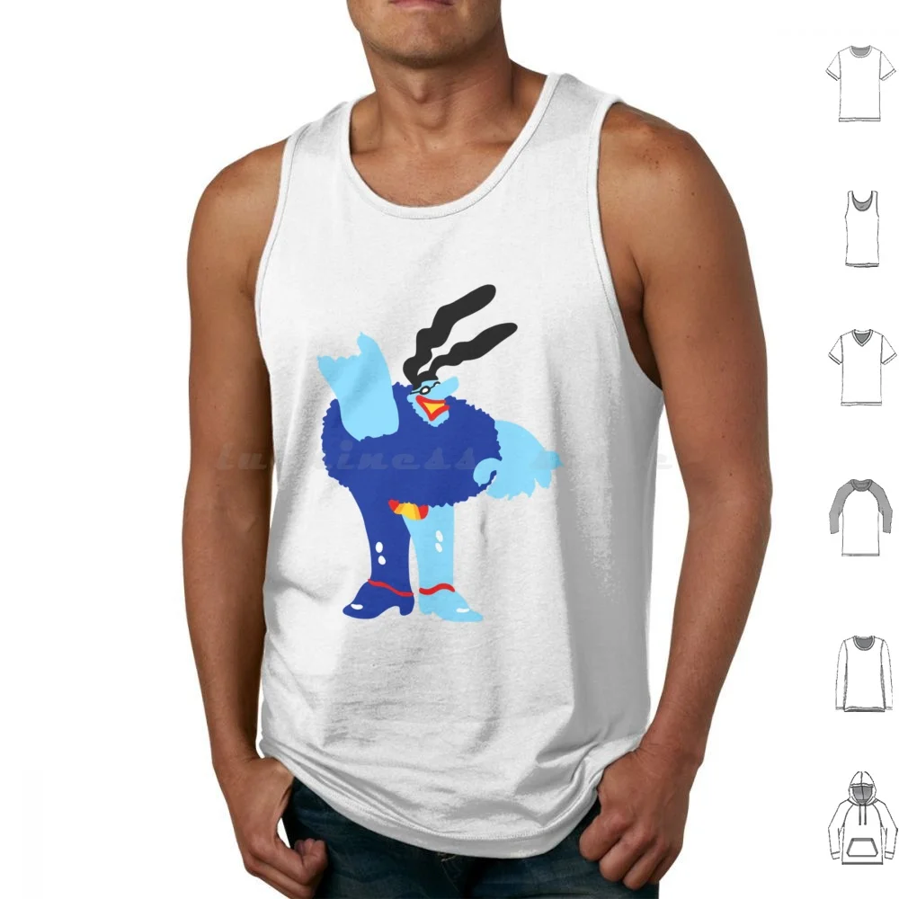 Minimal Blue Meanie Tank Tops Print Cotton The Music 60s Band Classic George Ringo 70s Harrison Paul John Here Comes The