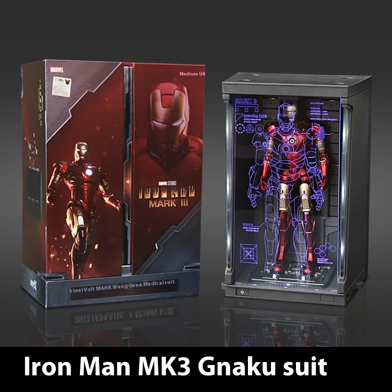 Stock Iron Man Mk1-7 Mark Hall Action Figure Avengers Tony Of Armor Set Of 1-7 Stark Legends Original With Lamp Model Doll Toys