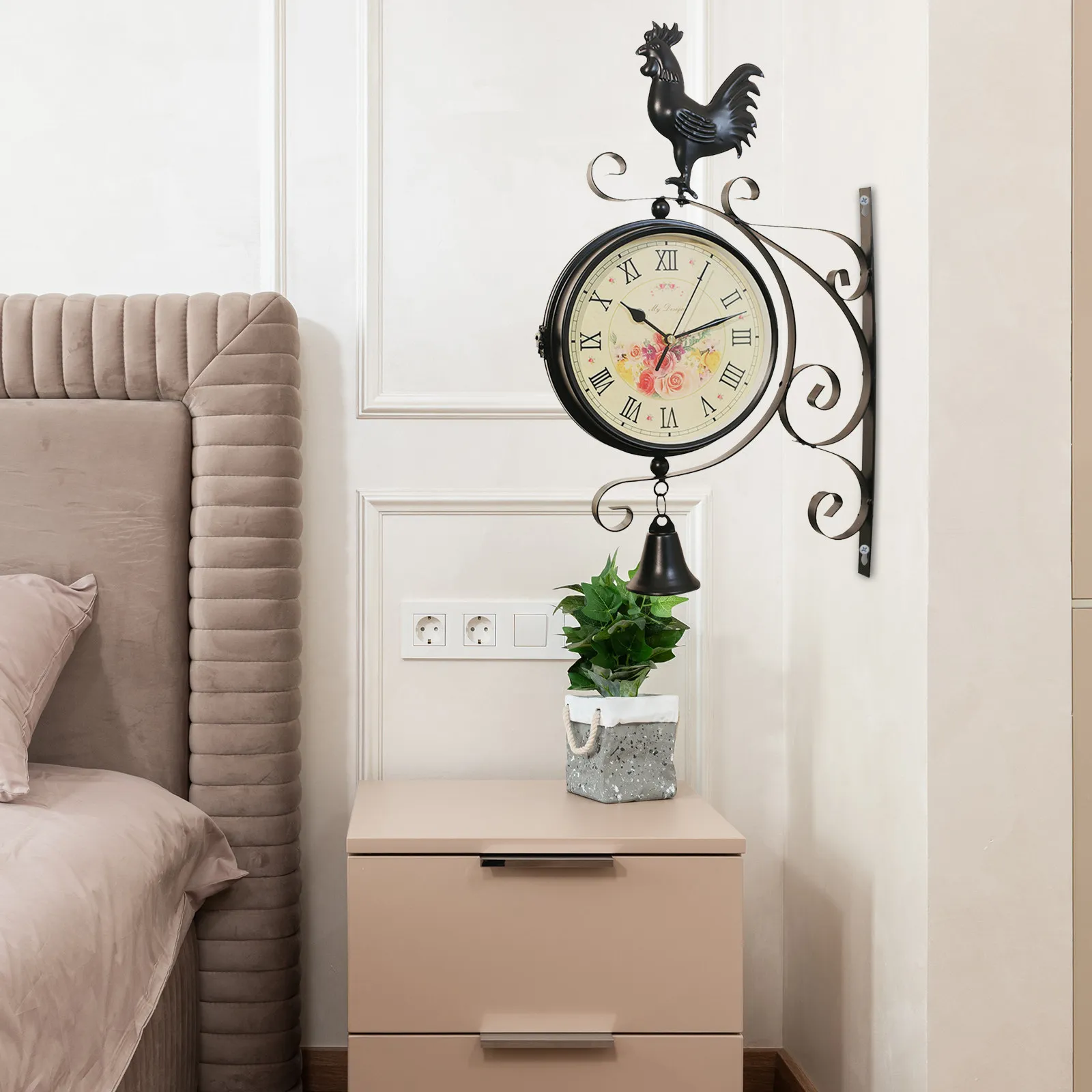 

1 шт. настенные часы в ретро-стиле, декоративные, из кованого железа, с бесшумным механизмом, для гостиной, спальни, кафе, отеля