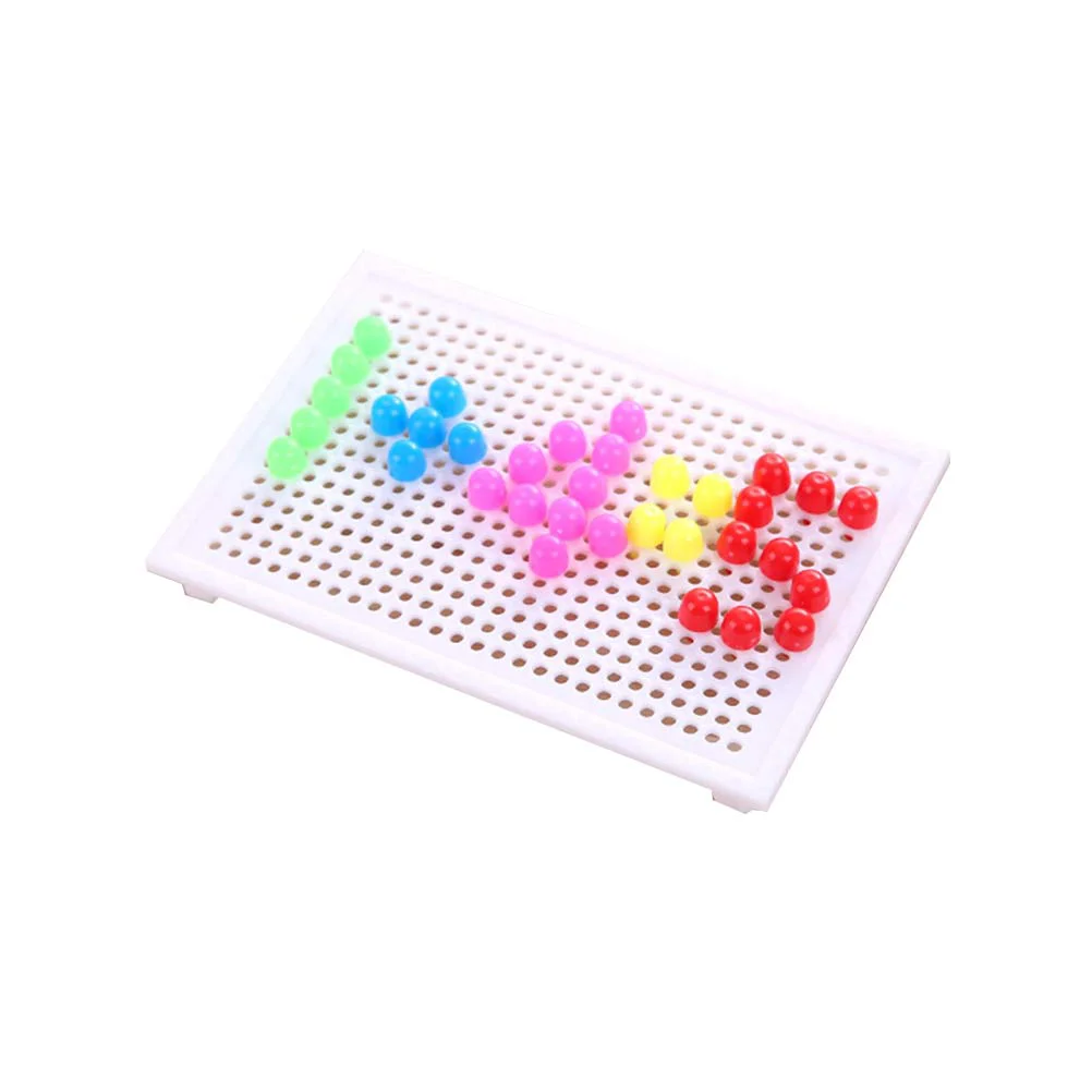 

Mushroom Nail Jigsaw Mosaic Pegboard Puzzle Toy Puzzles Stack Three-dimensional Kids Child