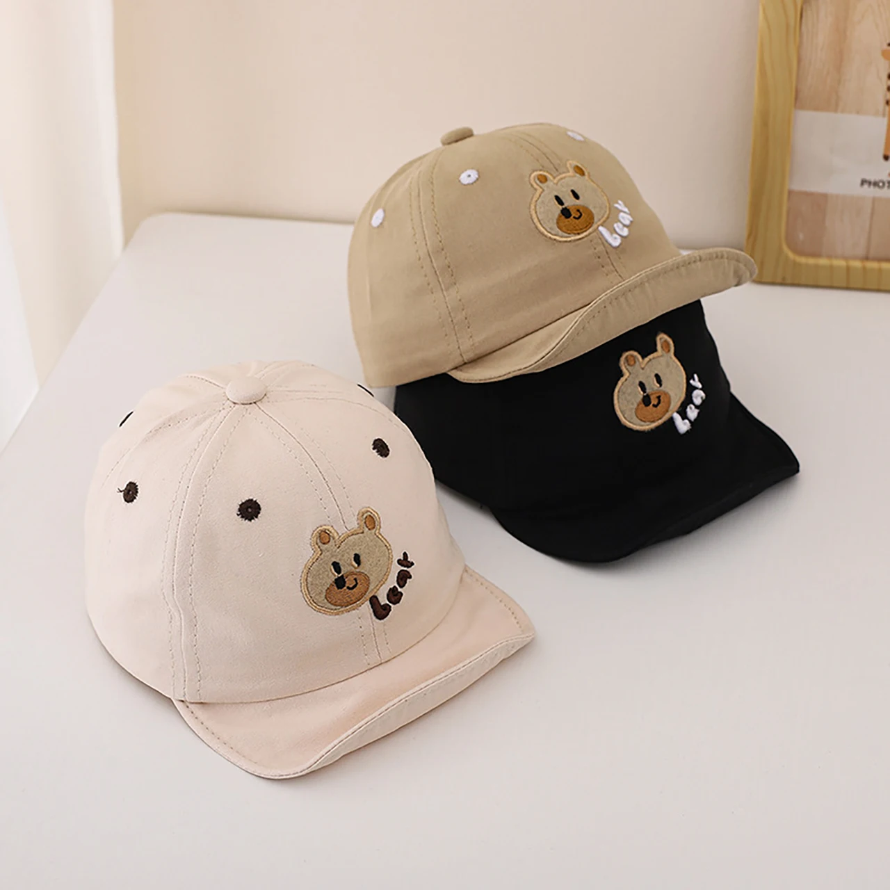 Cute Baby Peaked Hat Soft Brim Baseball Hats Cartoon Duck Tongue Cap 6-12Month Infant Outdoor Sunshade Visors Kids Duckbill Caps view 4