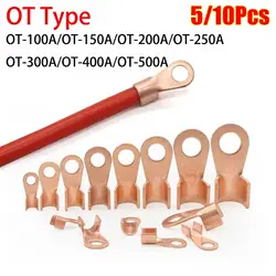 5/10Pcs OT Type OT Wire Nose Terminal Crimp Copper 10A-400A OT Cable Connector Kit 1.5-16mm2 Bolt Hole OT Lugs Ring Crimp