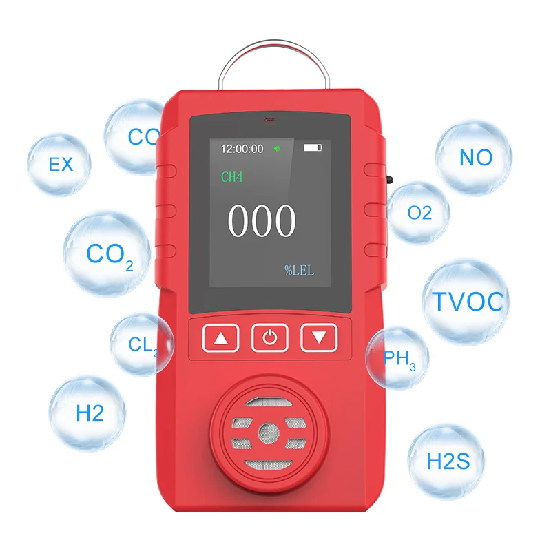 RTTPP Portable Handheld Oxygen Hydrogen Sulfide Sulfur Dioxide Leak Detection Monitor NH3 O2 H2S SO2 Smart Sensor Gas Detector