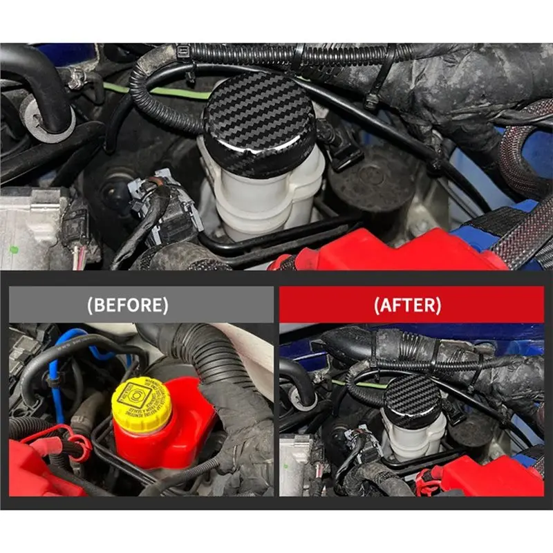 Reliable-For Abarth 595 695 For Fiat 500 500C 2012-2024/08-24 Real Dry Hard Carbon Fiber Brake Fluid Reservoir Oil Cap Cover