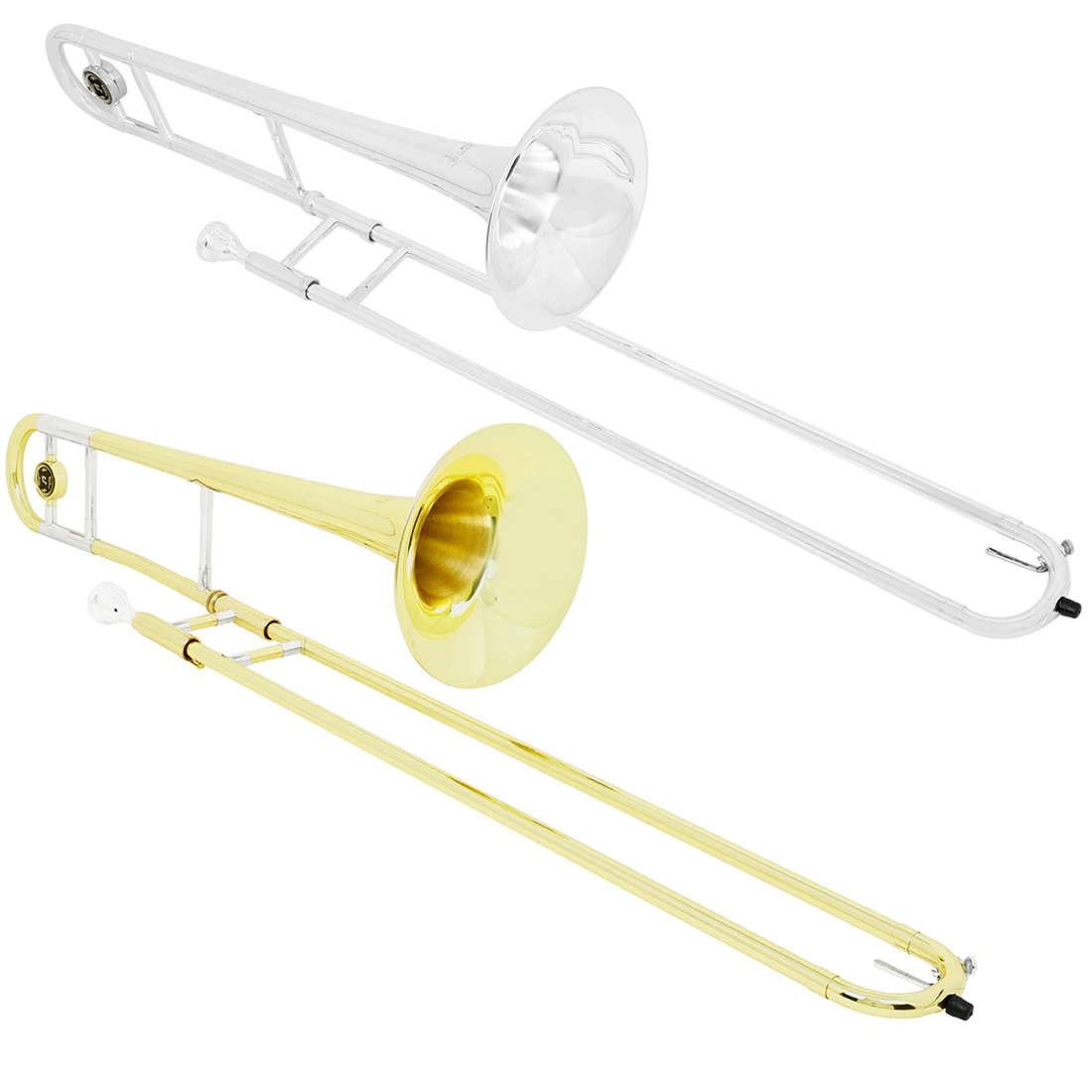 Alto Trombone Brass Gold Silver Lacquer Bb Tone B flat  Copper Tube Instrument with Cupronickel Mouthpiece Case