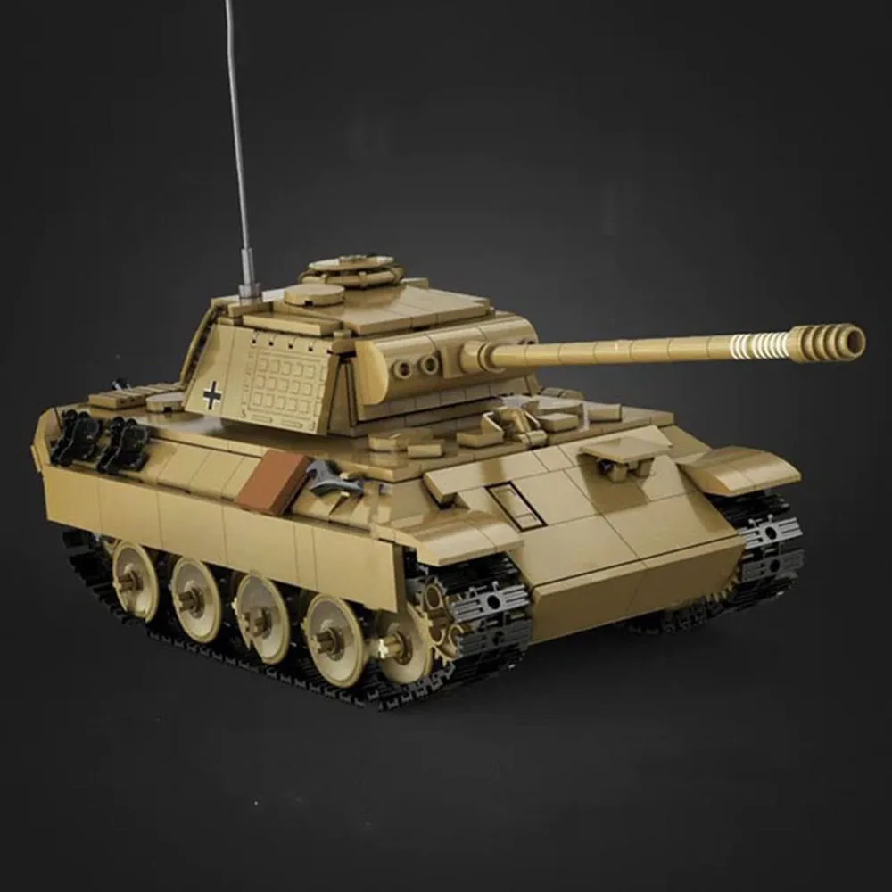 

Техническая мировая война, Германия, танк Panzer V Panther, военное радио, 2,4 ГГц, модель с дистанционным управлением, строительный блок, кирпичная игрушка WW2