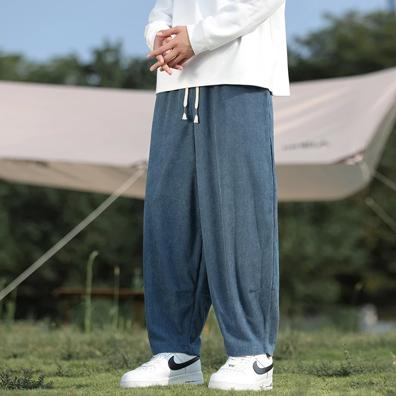 M-XXXXXL Pantaloni di velluto a coste da uomo taglie forti Casual Streetwear Lavoro Elastico in vita con pantaloni con coulisse Pantaloni eleganti da lavoro 5XL