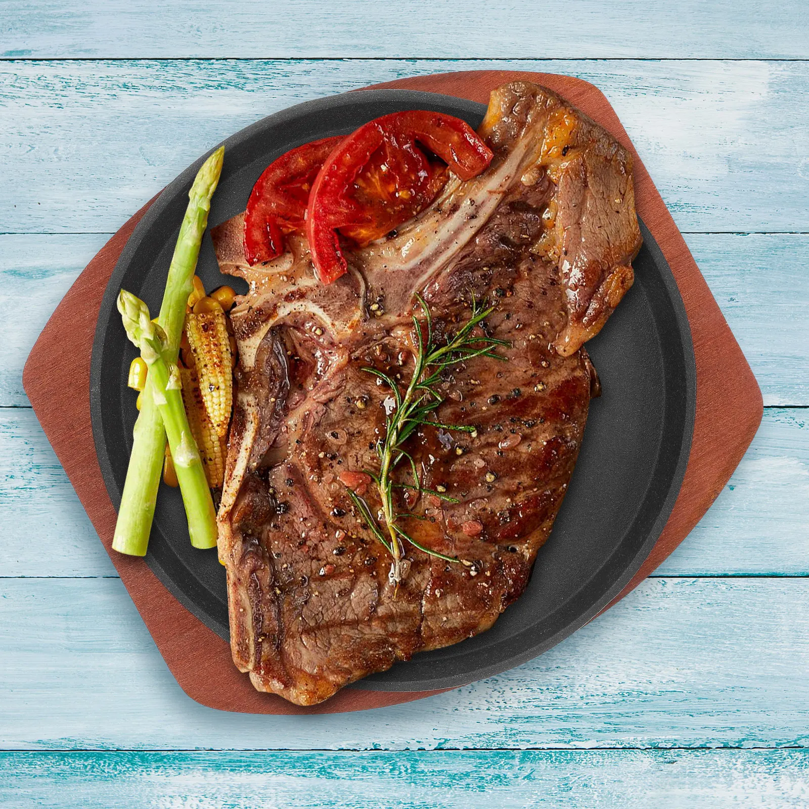 Iron Grill Pan Thickened Bbq Griddle for Home Use Grill Steaks Vegetables Frying Roasting Even Heating Easy Clean